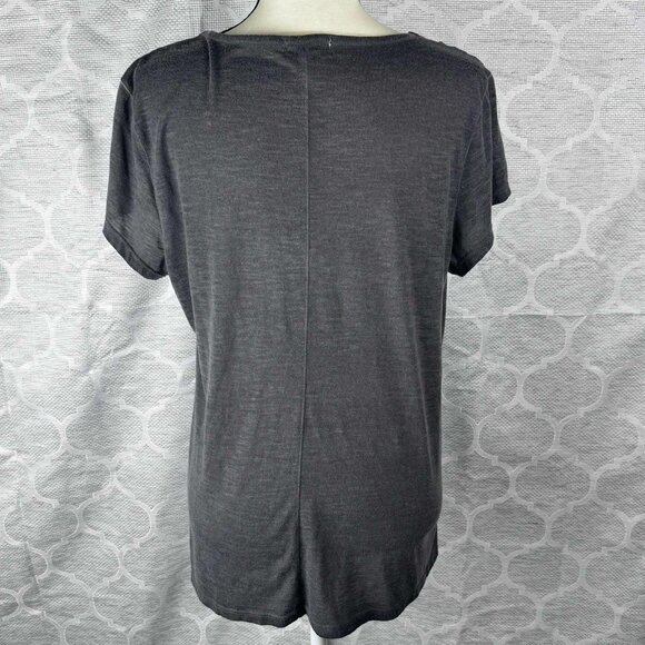 One World Charcoal Crochet Detail Knit Top – Size L - Picture 3 of 8